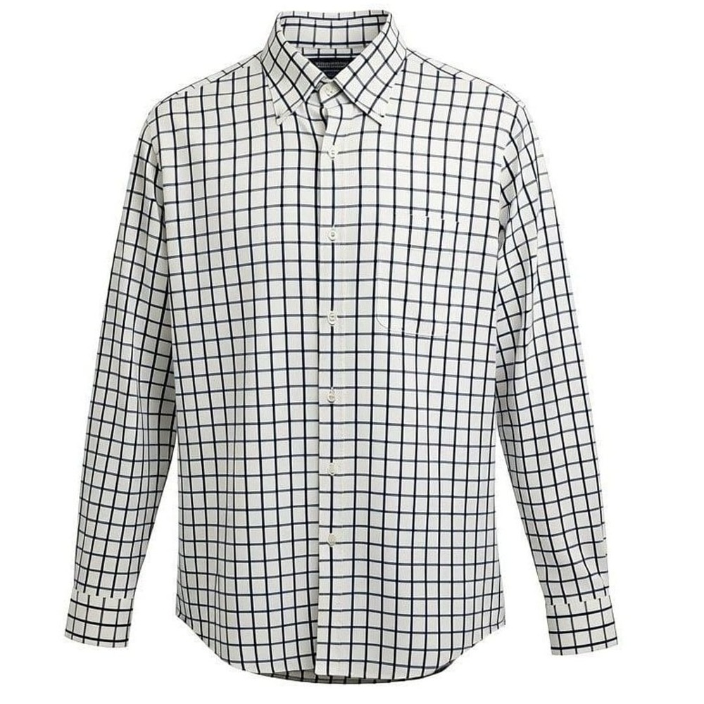 Brooks Brothers Milano Fit Windowpane Check Button Down Dress Shirt